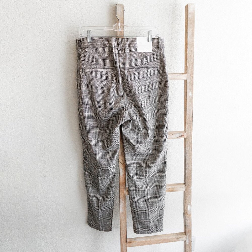NWT H&M Women’s Size 14 Gray Beige Plaid Slacks Dress Pants Trousers Career - Picture 8 of 11